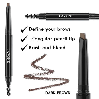 LAVONE Eyebrow Makeup Kit,Waterproof Brow Pencil,Pomade,Eyeliner-Dark Brown LAVONE