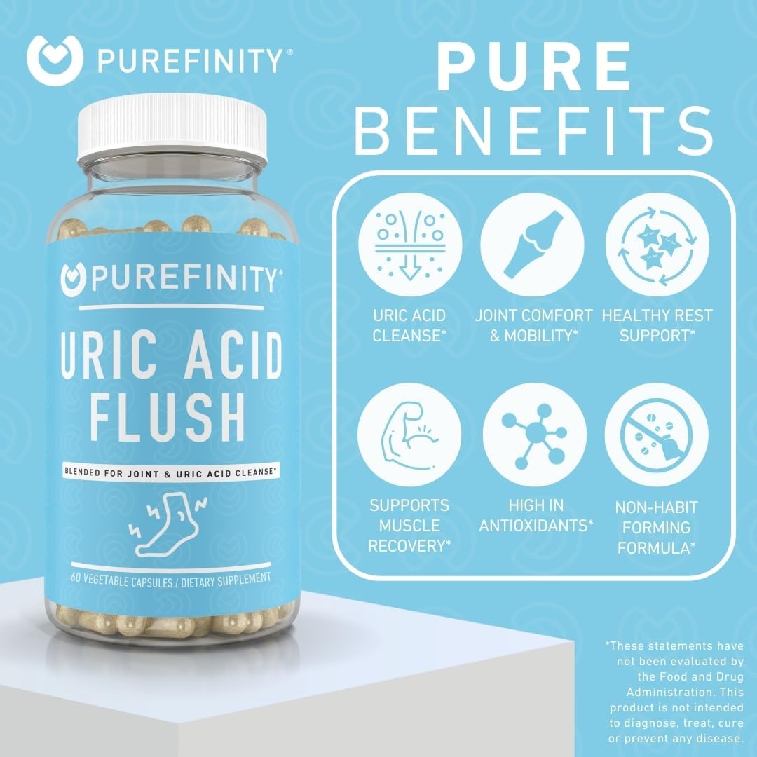 PUREFINITY Uric Acid Flush & Cleanse Capsules + Tart Cherry Gummies