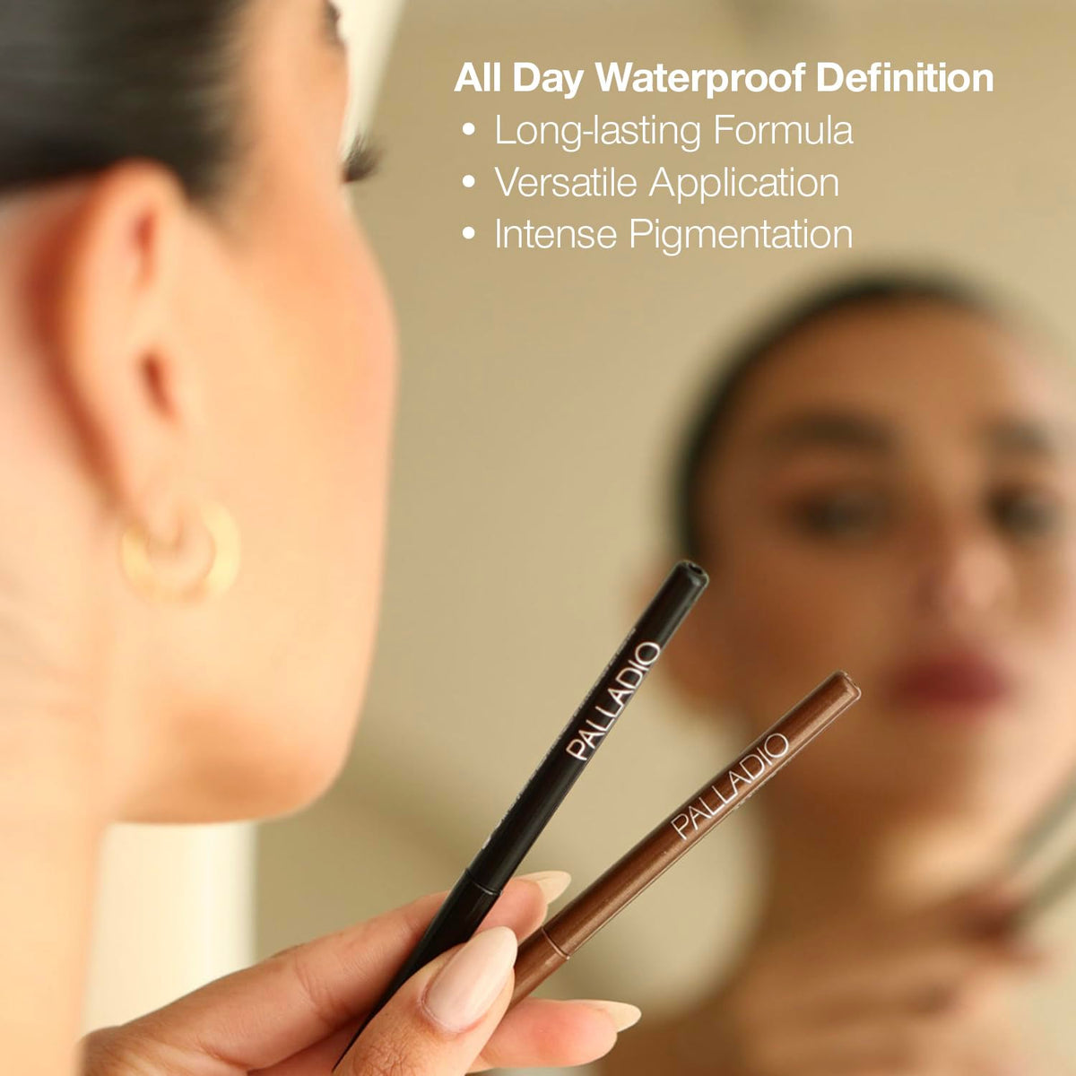 Palladio Retractable Waterproof Eyeliner, Richly Pigmented Color and Creamy, Slip Twist Up Pencil Eye Liner, Smudge Proof Long Lasting Application, All Day Wear, No Sharpener Required, Exotic Plum Palladio