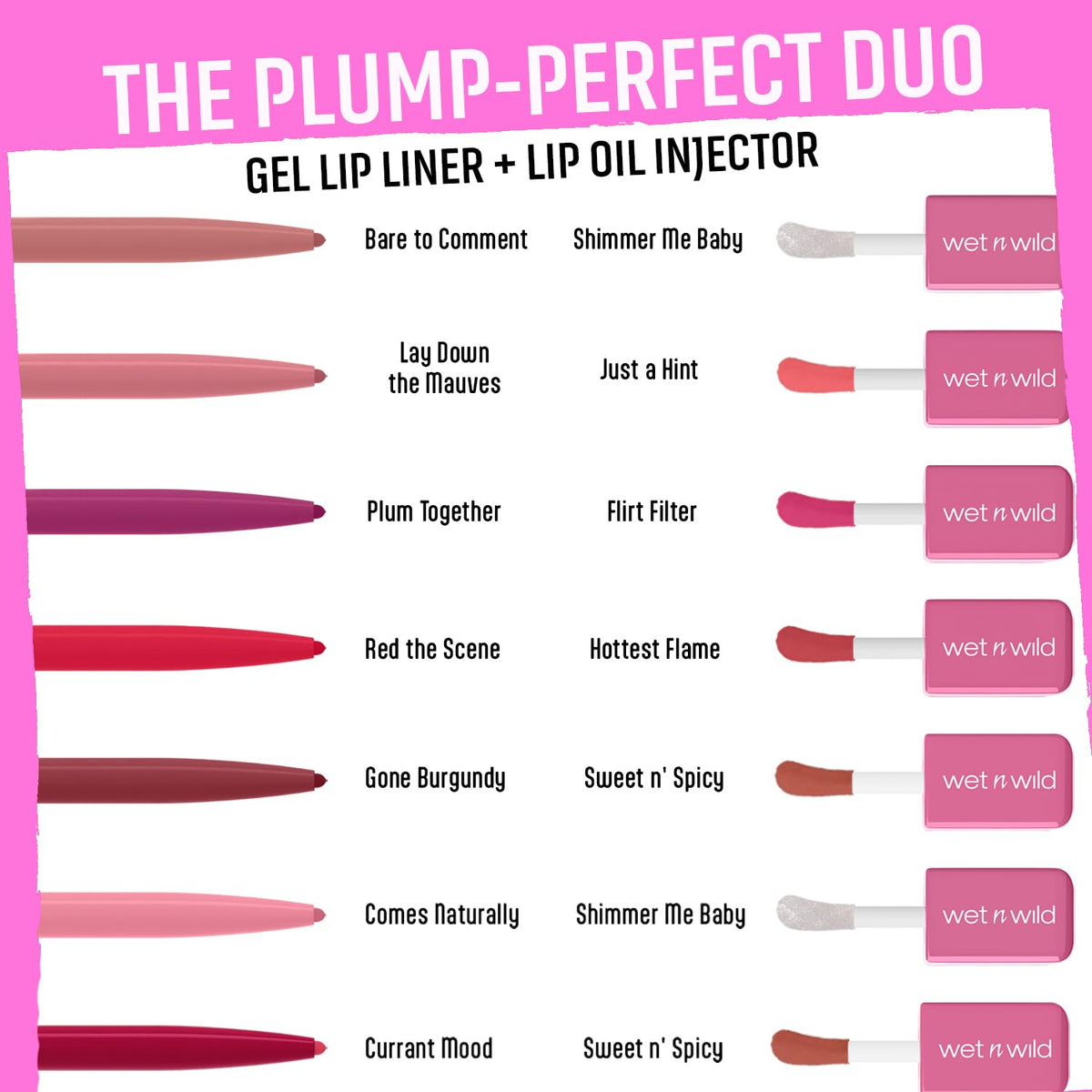 wet n wild Perfect Pout Matte Retractable Gel Lip Liner Pencil, Rich Creamy Long Lasting Color, Well-Defined and Flawless Application, Vegan & Cruelty-Free - Purple Lay Down the Mauves wet n wild