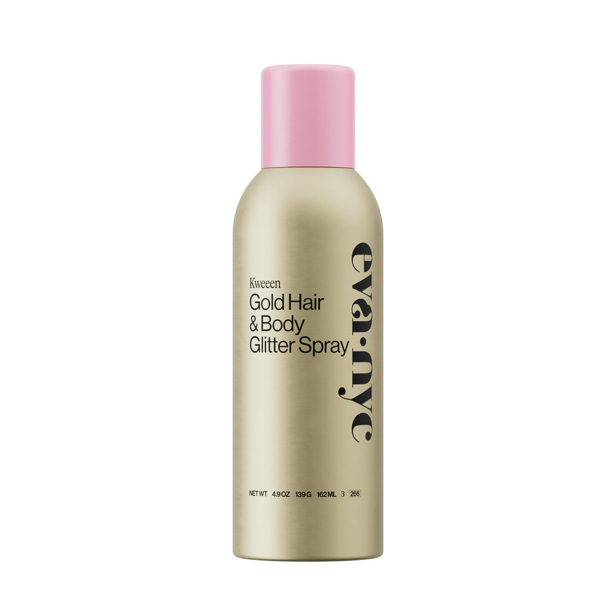 Eva NYC Kweeen Gold Hair and Body Glitter Spray - Ultra Shimmery Gold Glitter for Festivals - Adds Shine + Non-Sticky - Quick Drying Sparkle Spray for Hair and Body - Warm Vanilla Scent - 4.9 oz EVA·NYC