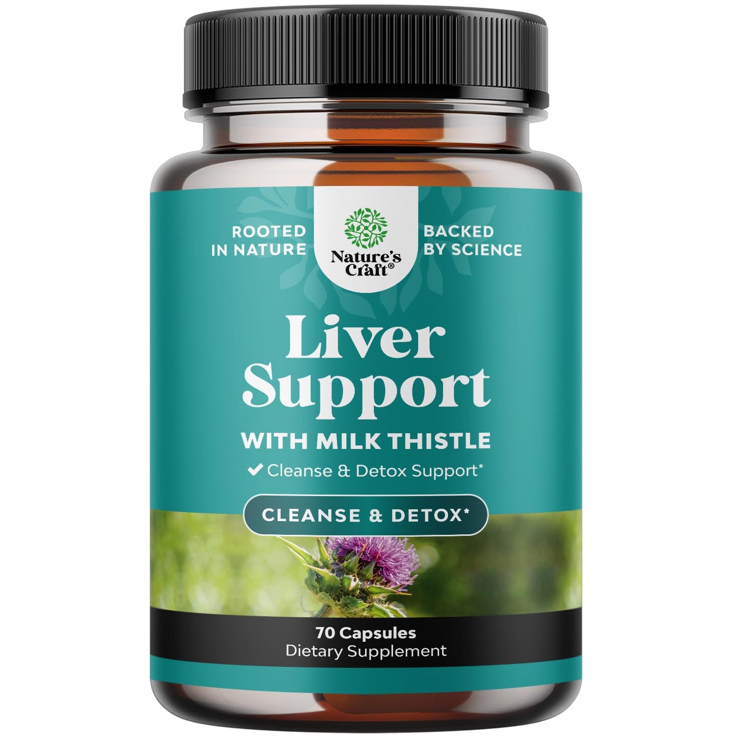 Liver Cleanse Detox & Repair - Milk Thistle Supplement for Digestion & Immune Health - Ginger Root, Choline & Dandelion Root Natures Craft