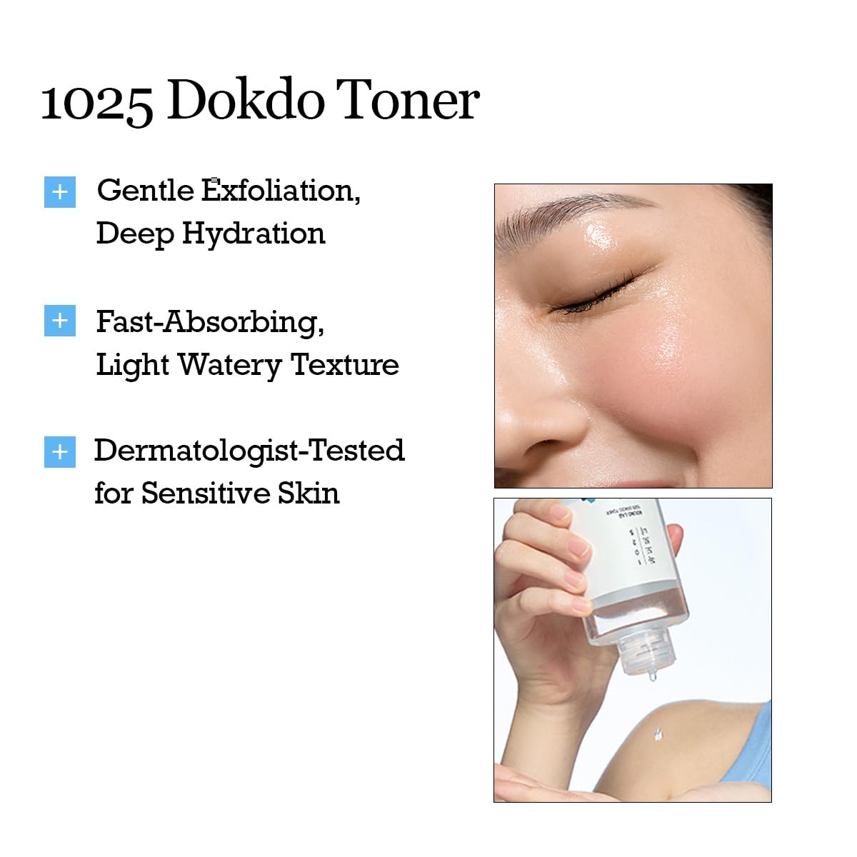 ROUND LAB 1025 Dokdo Toner 6.76 Fl Oz, Oil Control and Reduces Excess Sebum, Gentle Exfoliating Facial Toner, Deep Sea Water for Moisturization ROUND LAB