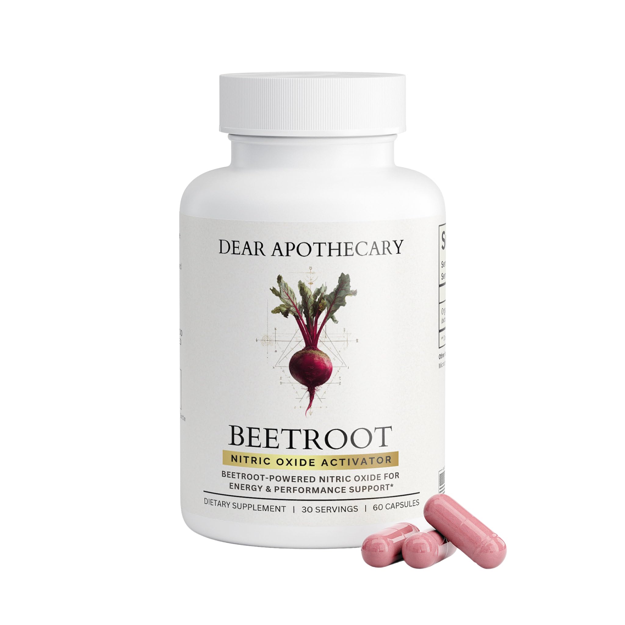 Dear Apothecary Organic Beetroot Capsules | 1300mg Beet Root Powder | Nitric Oxide Precursor | 60 Vegetarian Capsules | Non-GMO, Gluten Free, Vegan Dear Apothecary buy australia supplements