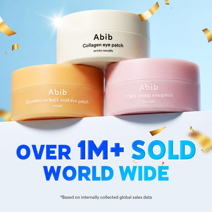 Abib Vegan Collagen Eye Patches for Wrinkles & Fine Line with Jericho Rose Jelly & Peptides, 60 Count, Korean Skin Care abib