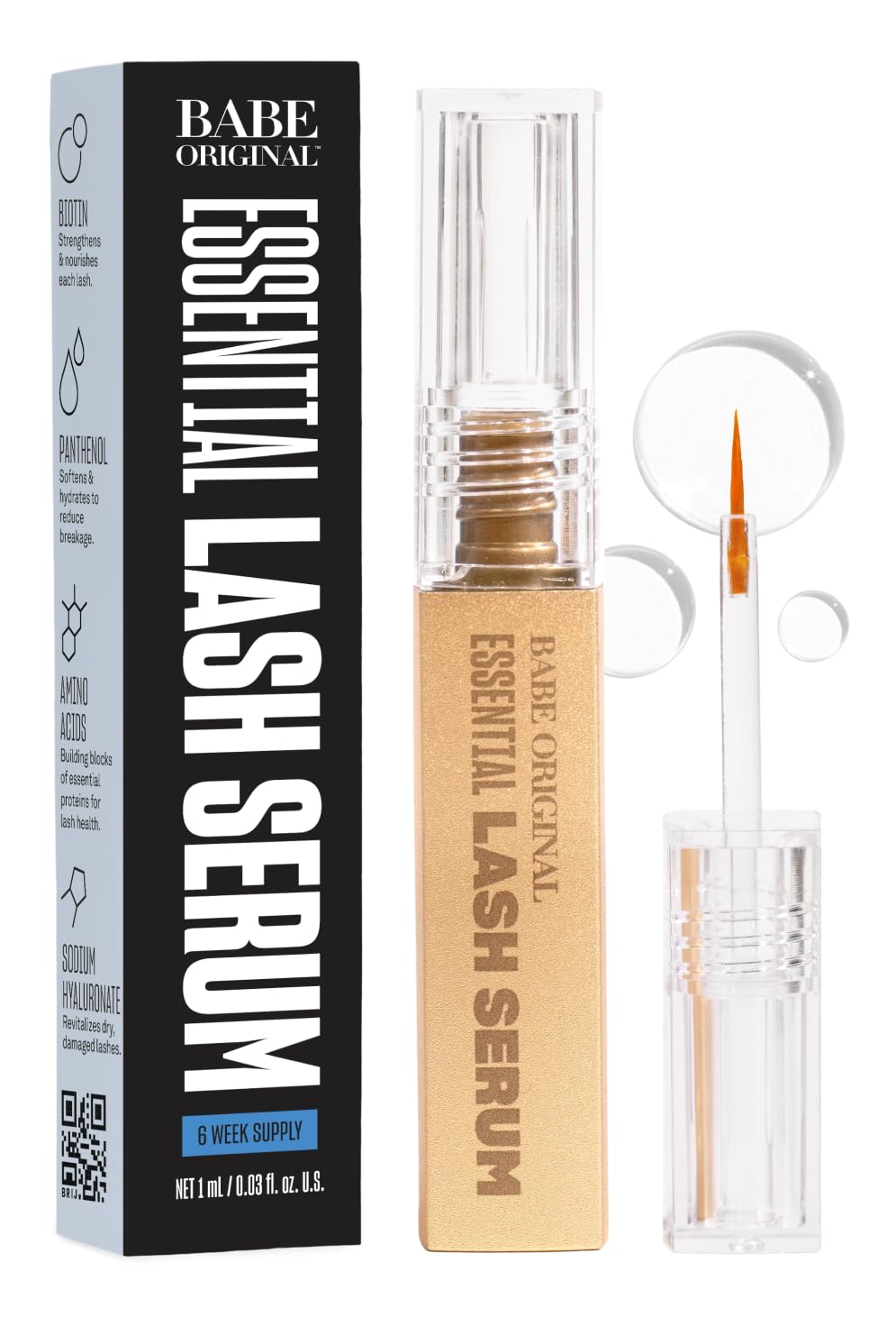 Babe Original Essential Lash Serum for Longer-Looking Lashes, 1mL BABE ORIGINAL