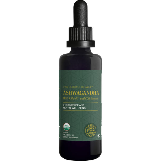 Global Healing Center - Organic Ashwagandha Supplements Drops - KSM-66 Ashwagandha Extra Strength for Men & Women, Helps Promote Relief from Stress, Mood Support, Organic (2 Fl Oz)