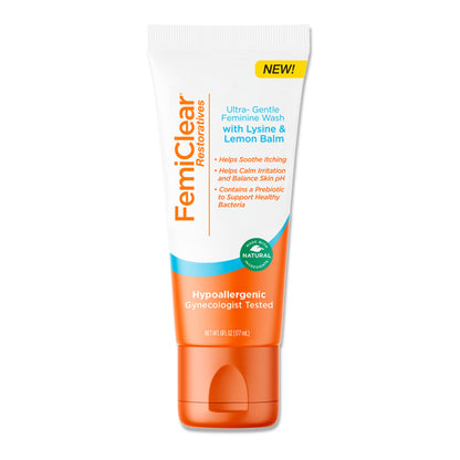 FemiClear® Restoratives Ultra-Gentle Feminine Wash, Made with Lysine & Lemon Balm, Natural Ingredients