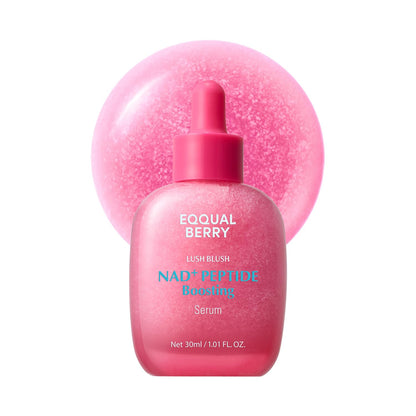 EQQUALBERRY NAD+ Peptide Boosting Serum | 14 Peptide Serum for Face, Neck & Body | Vegan Collagen & Pink Serum for Anti-Aging, Firming & Lifting | Korean Skincare (1.01 oz / 30ml) EQQUALBERRY