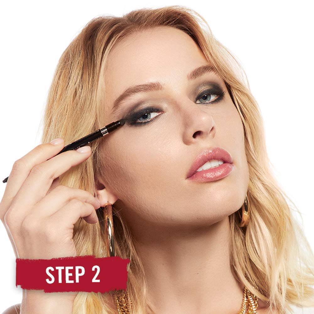 Rimmel London Exaggerate Waterproof Eye Definer Eyeliner, Highly Pigmented, Long-Wearing, Built-In Smudger, 262, Blackest Black, 0.01oz Rimmel