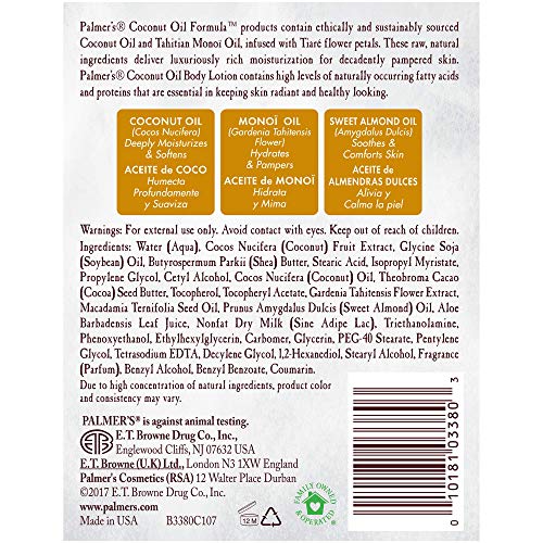 Palmer's Coconut Oil Formula Body Lotion for Dry Skin, Hand & Body Moisturizer with Green Coffee Extract & Vitamin E Palmer's