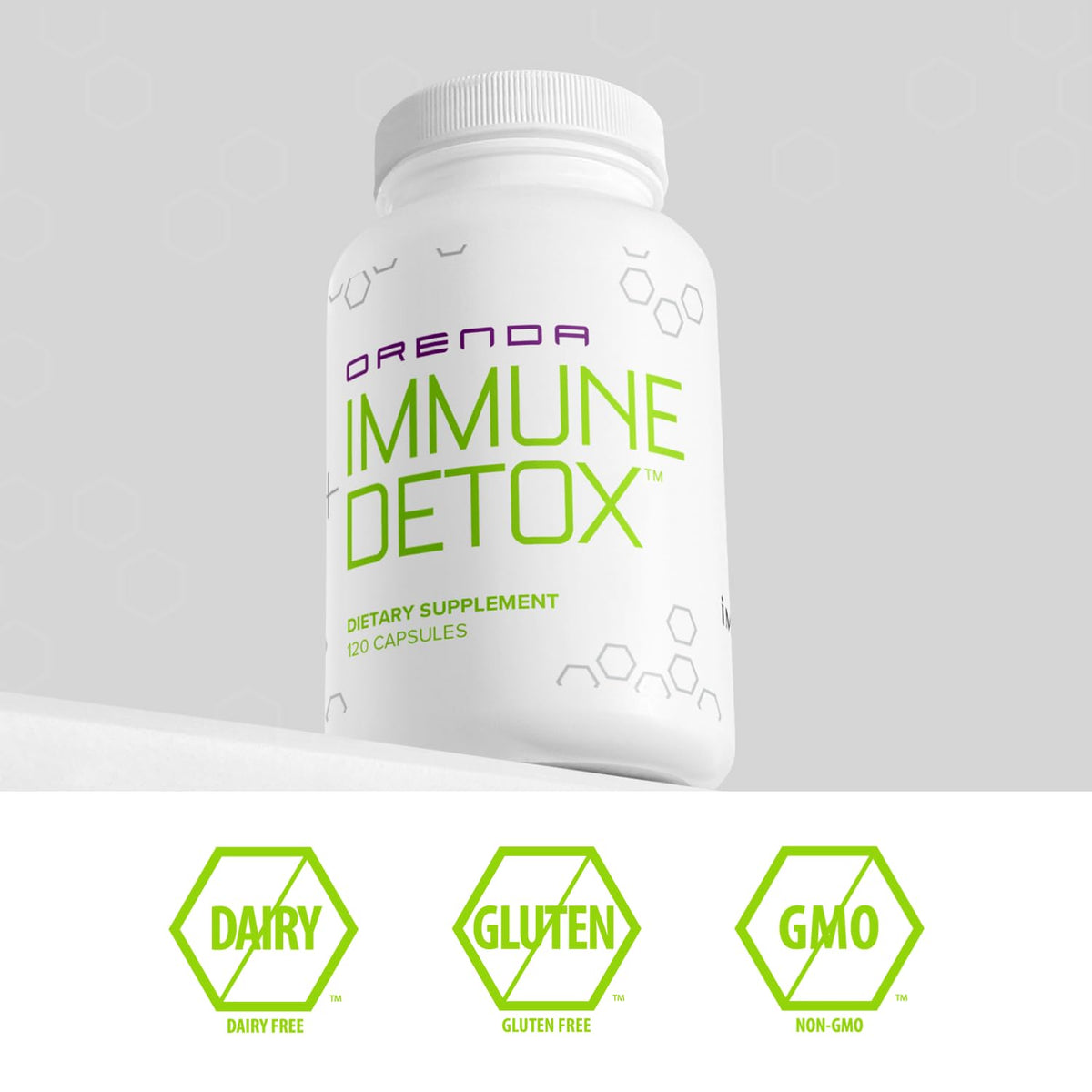 Orenda Immune + Detox - Specialized Formula with Calcium d-Glucarate, Beta 1,3 Glucans & IMMUSE® for Wellness and Balance - 120 Capsules Orenda International