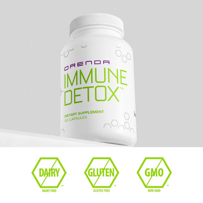 Orenda Immune + Detox - Specialized Formula with Calcium d-Glucarate, Beta 1,3 Glucans & IMMUSE® for Wellness and Balance - 120 Capsules Orenda International