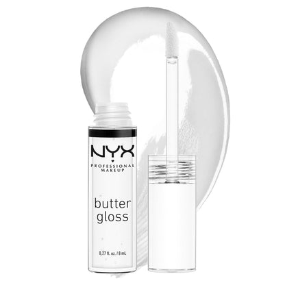NYX PROFESSIONAL MAKEUP Butter Gloss, Non-Sticky Lip Gloss - Sugar Glass ,Clear NYX PROFESSIONAL MAKEUP