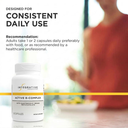Integrative Therapeutics Active B-Complex - with Choline and Methylfolate - Cellular Energy, Immune Function & Heart Health Support with Vitamins B2, B6 & B12 Integrative Therapeutics