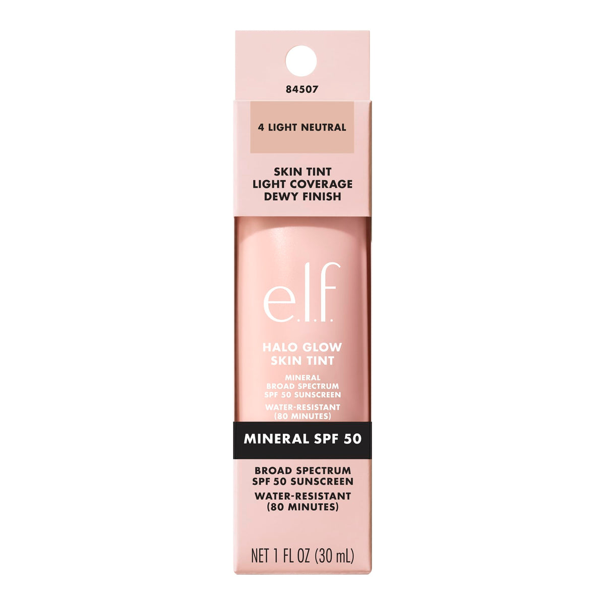 e.l.f. Halo Glow Skin Tint SPF 50, Hydrating & Tinted, 4 Light Neutral e.l.f.