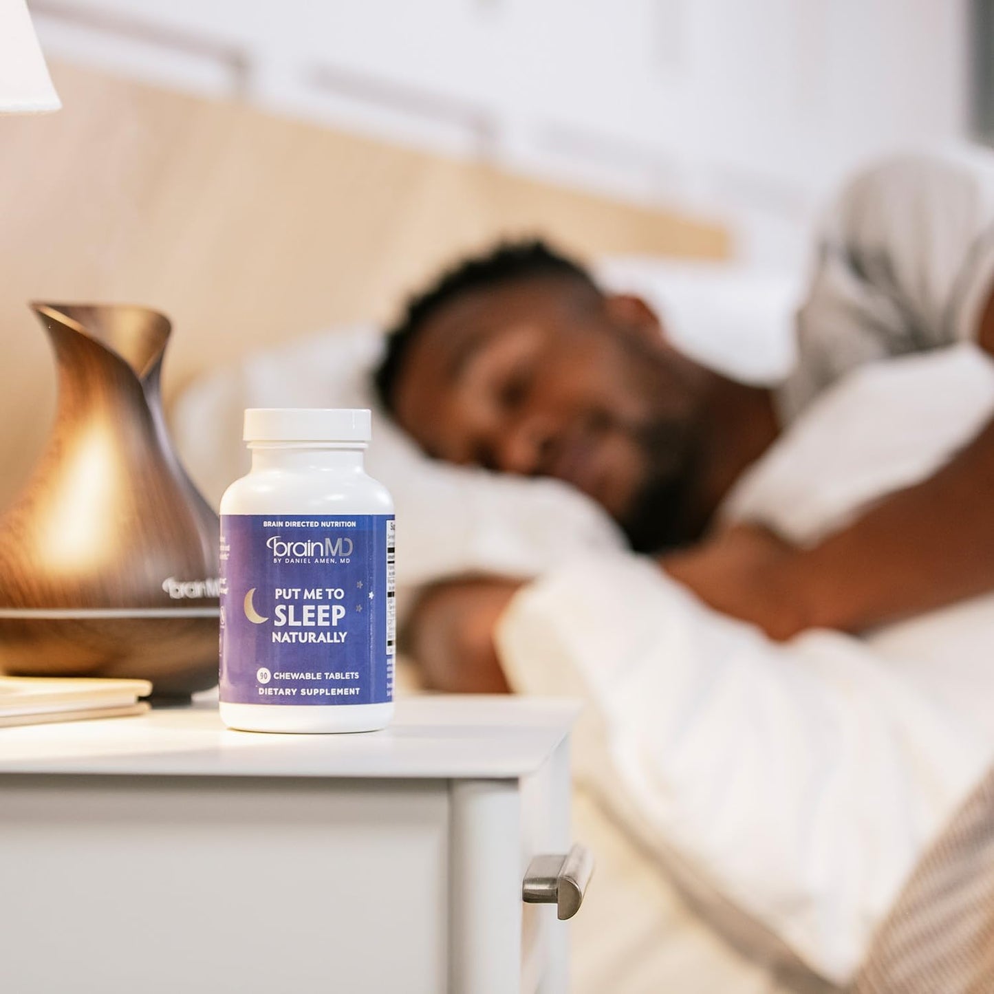 BRAINMD Dr Amen Put Me To Sleep Naturally - 90 Chewable Tablets, Pack of 2 - With Melatonin, L-Theanine, Magnesium, GABA, Vitamin B6 & 5-HTP - Gluten Free - 90 Total Servings