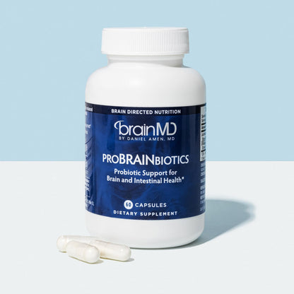 BRAINMD Dr Amen ProBRAINbiotics - 3 Billion CFU, 60 Capsules - Promotes Gut Health - Gluten Free - 60 Servings