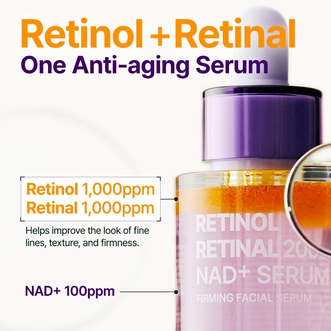 PURITO Retinol 0.1% + Retinal 0.1% Serum for Sensitive Skin, 1.01 fl.oz PURITO