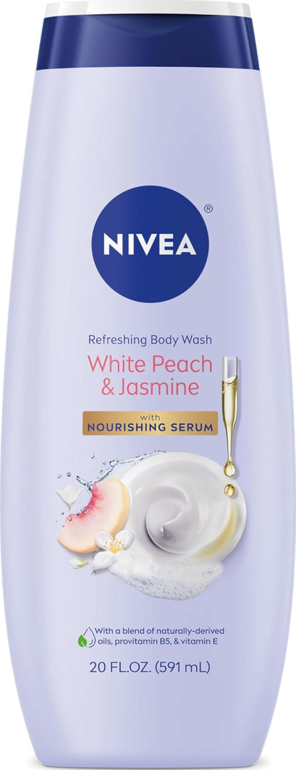 NIVEA Refreshing White Peach and Jasmine Body Wash, 20 FL OZ NIVEA