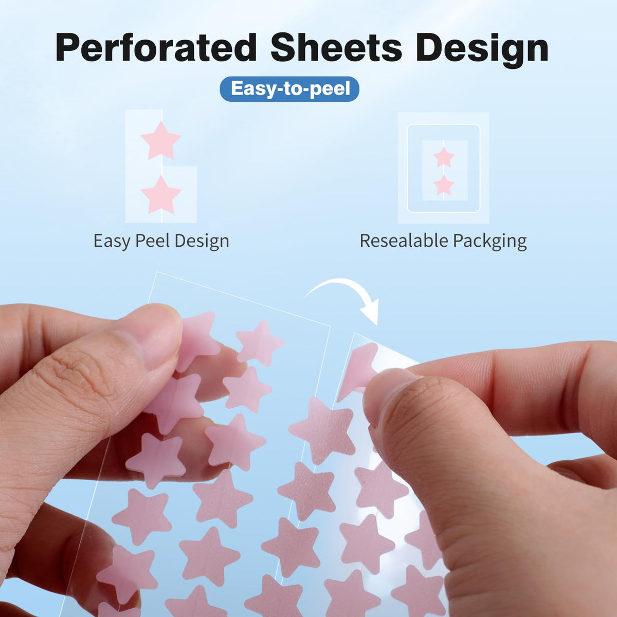 QUSTERE Pimple Patches for Face, Hydrocolloid Acne Patches, Cute Star Zit Covers, Colorful Spot Stickers with Tea Tree, Salicylic Acid & Cica Oil| 3 Sizes (10mm, 12mm & 14mm) |200 Count QUSTERE