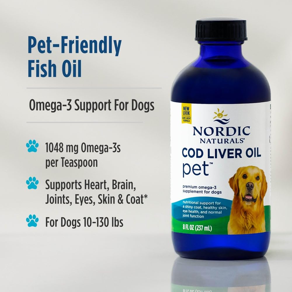 Nordic Naturals Omega-3 Pet Bundle - 2 oz Omega-3 Fish Oil for Small Dogs & Cats, 8 oz Pet Cod Liver Oil Promotes Heart, Skin, Coat, & Immune Health Nordic Naturals buy australia supplements