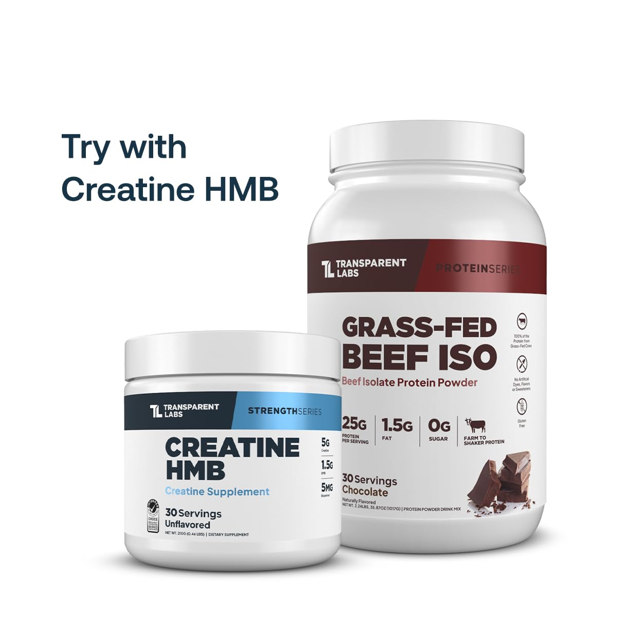 Transparent Labs Grass-Fed Beef Isolate Protein Powder – Naturally Flavored, Dairy-Free Protein with 25g of Protein per Serving for Increased Recovery & Strength - 30 Servings, Chocolate Peanut Butter
