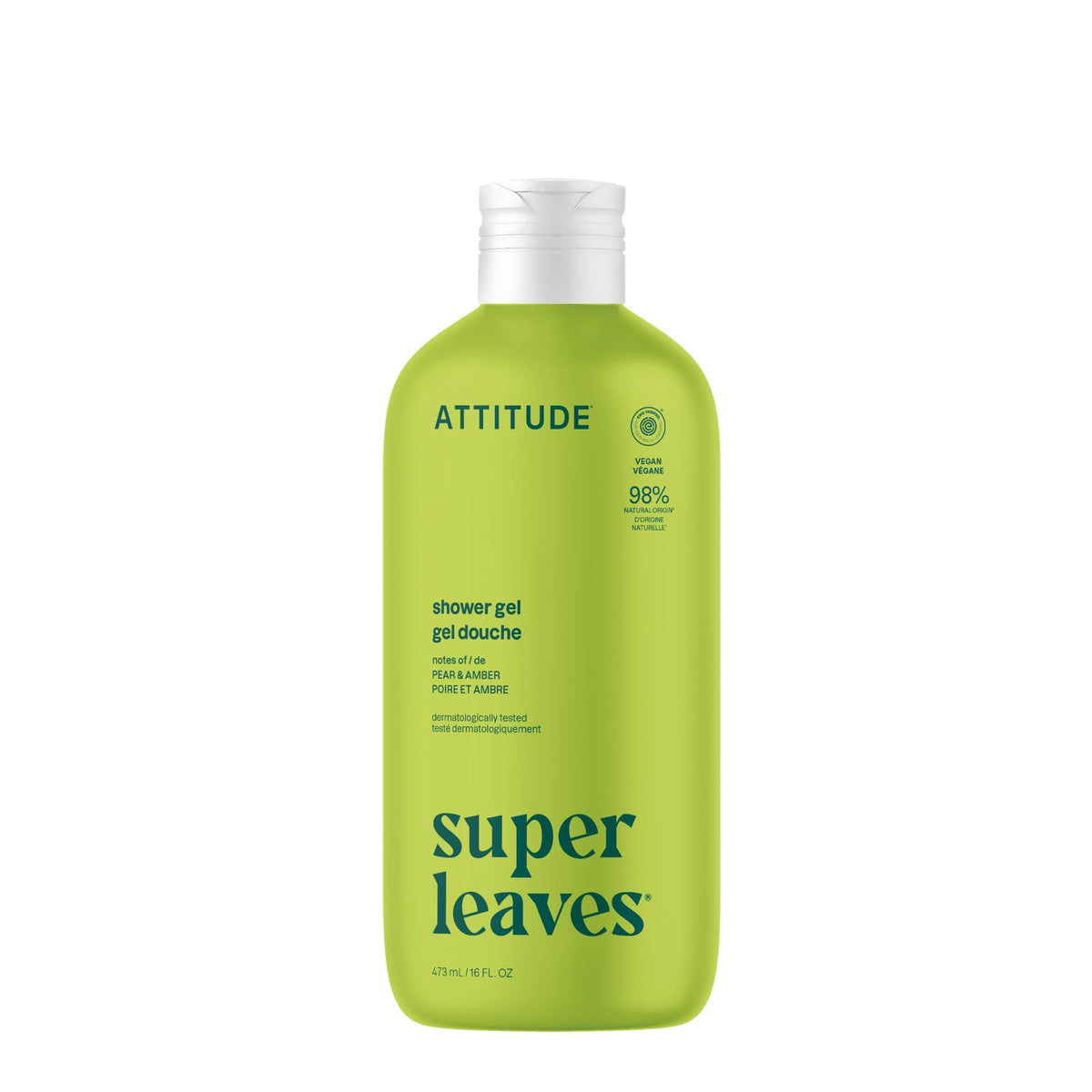 ATTITUDE Body & Face Wash, Pear & Amber, EWG Verified, Vegan, 16 Fl Oz BIO SPECTRA ATTITUDE