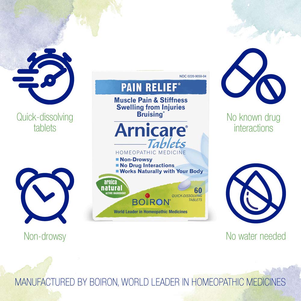 Boiron Arnicare Tablets for Pain Relief from Muscle Pain, Joint Soreness, Swelling from Injury or Bruises - 120 Count (2 Pack of 60) Boiron buy australia supplements