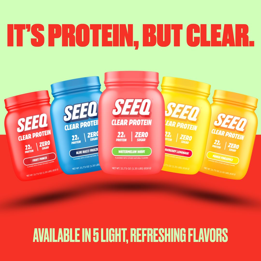 SEEQ Clear Protein Powder - Watermelon Wave - 22 Servings - 22g Clear Whey Protein Isolate - Zero Sugar - 0g Lactose - Allergen Friendly - GLP1 Support - Bone Health SEEQ buy australia supplements