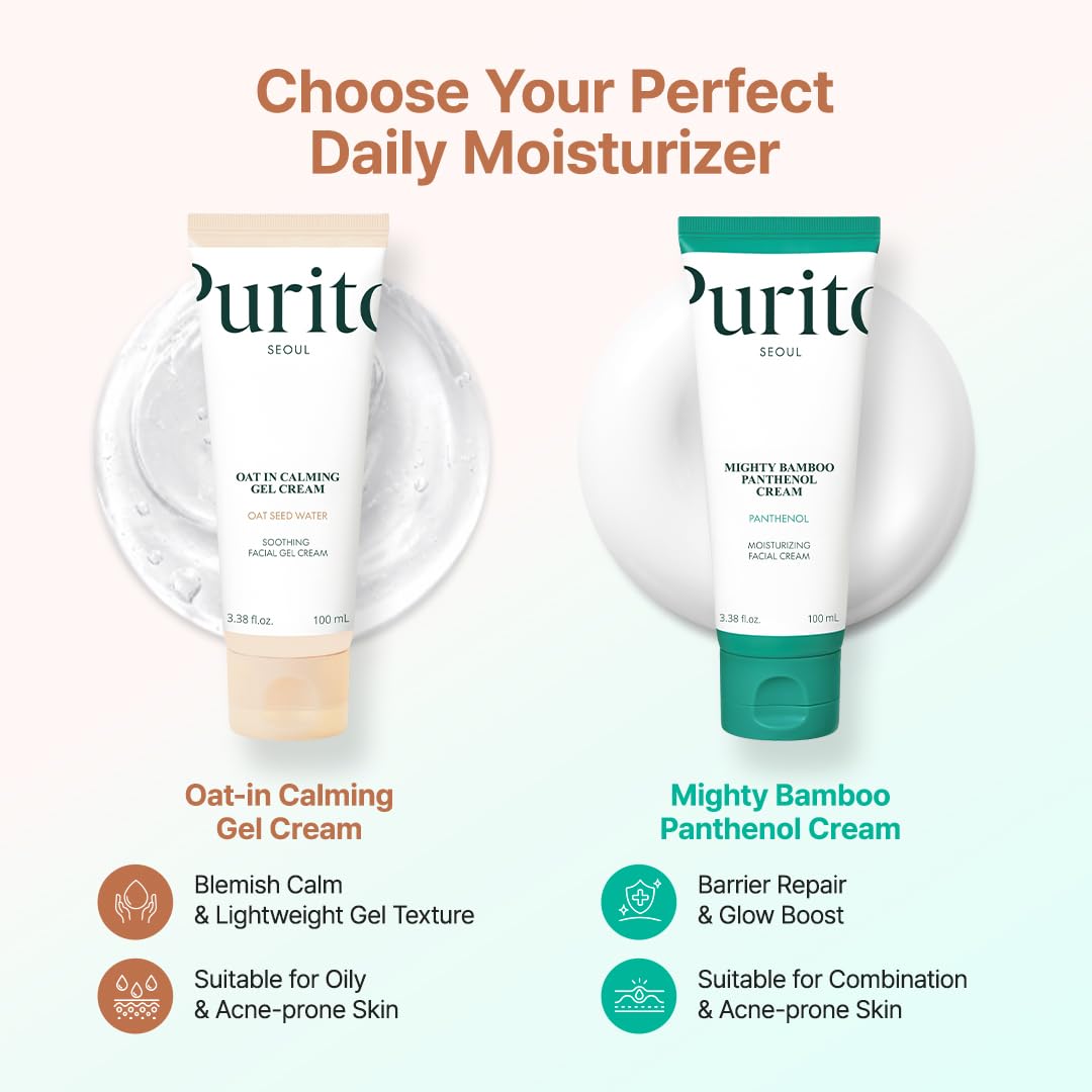 PURITO Oat Calming Gel Cream for Sensitive Skin, 3.38 fl.oz PURITO