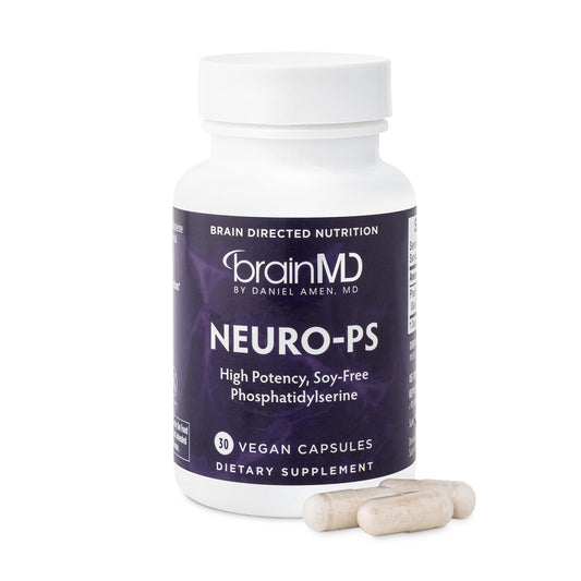 BRAINMD Dr Amen NeuroPS - 30 Capsules - 150 mg PhosphatidylSerine - Promotes Mental Focus, Energy & Memory - Gluten Free - 30 Servings