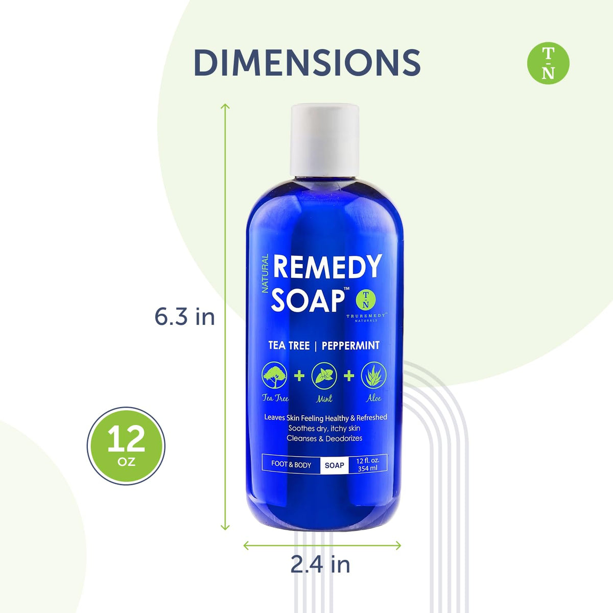 Truremedy Naturals Body Wash, Tea Tree & Peppermint (12oz) Truremedy Naturals