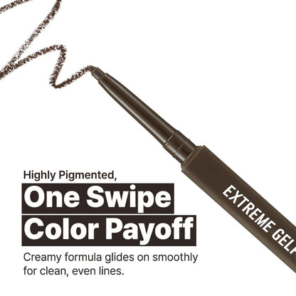 CLIO Extreme Gelpresso Pencil Eyeliner, Gel Smooth Waterproof Formula, High Pigment Color, Smudge Proof Long Wear, Creamy Glide, Tightline Blend Control, Safe for Sensitive Eyes (001 Black Brown) CLIO PROFESSIONAL