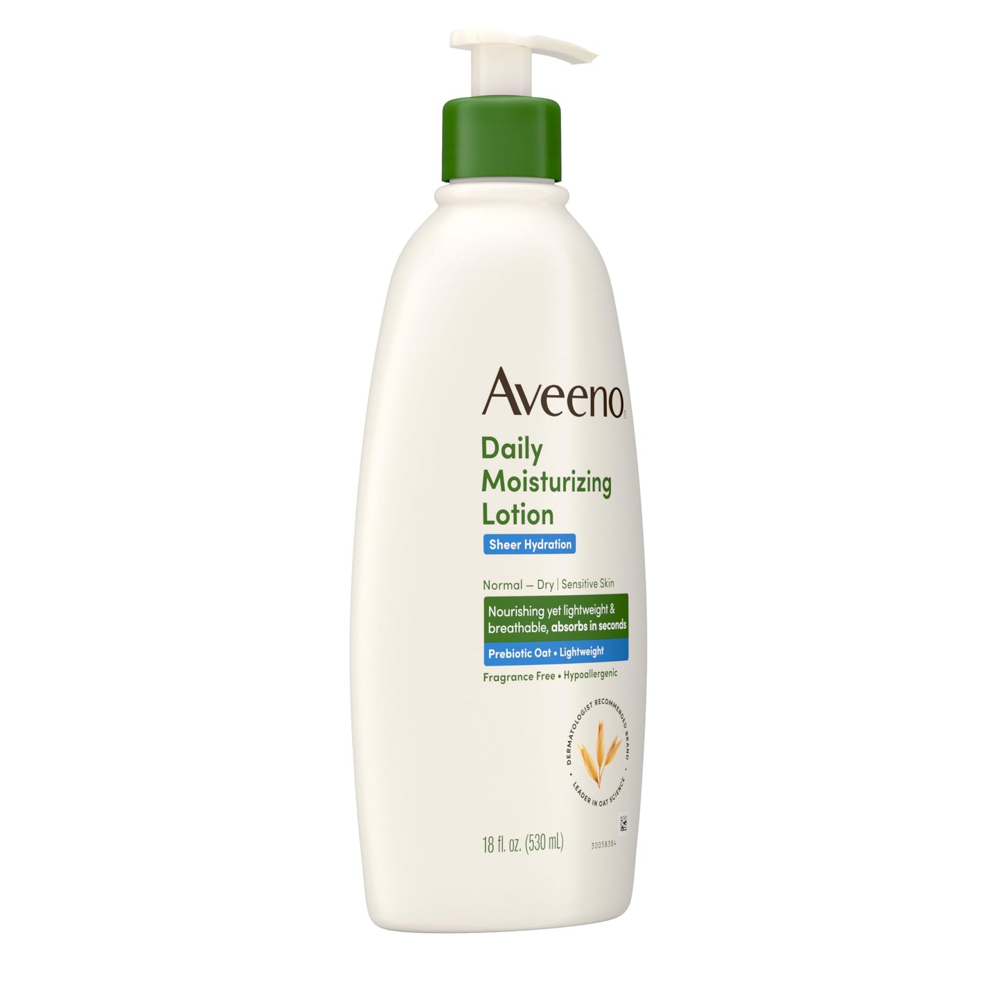 Aveeno Sheer Hydration Fragrance-Free Daily Moisturizing Lotion with Prebiotic Oat for Dry Skin, Lightweight Aveeno