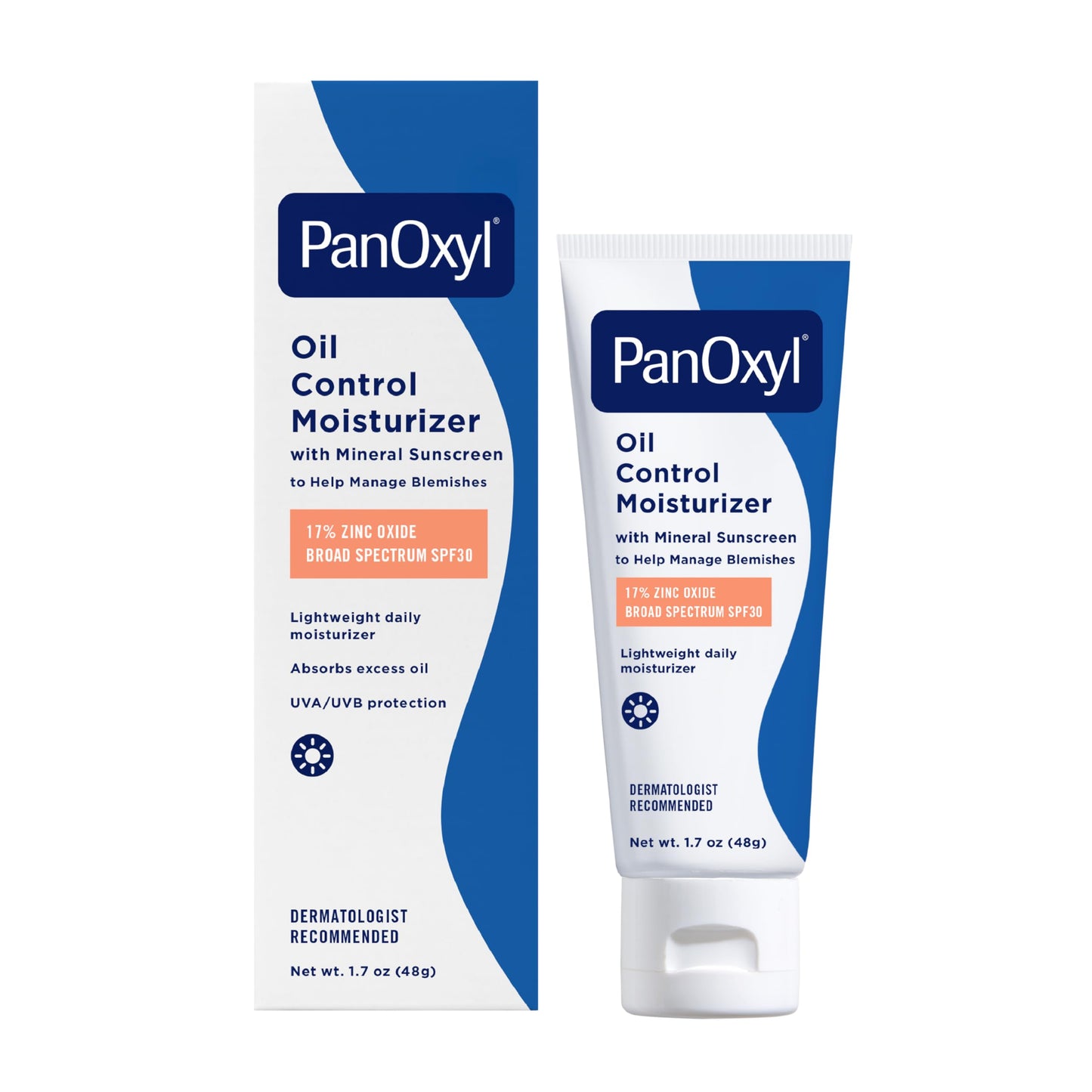 PanOxyl AM Oil Control Moisturizer, NEW Sheer Formula, Absorbs Excess Oil and Reduces Shine, with Mineral Sunscreen for Acne Prone and Oily Skin - SPF 30-1.7 oz PanOxyl