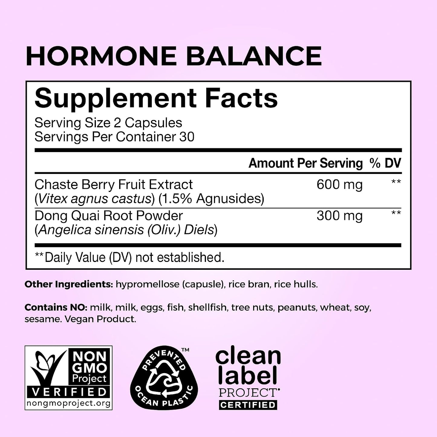 HUM Hormone Balance for Women, Supplement for Women's Health with Chasteberry & Dong Quai, Support for PMS Symptoms, Cramps, Irritability, Hormonal Balance, Monthly Support, 60 Capsules