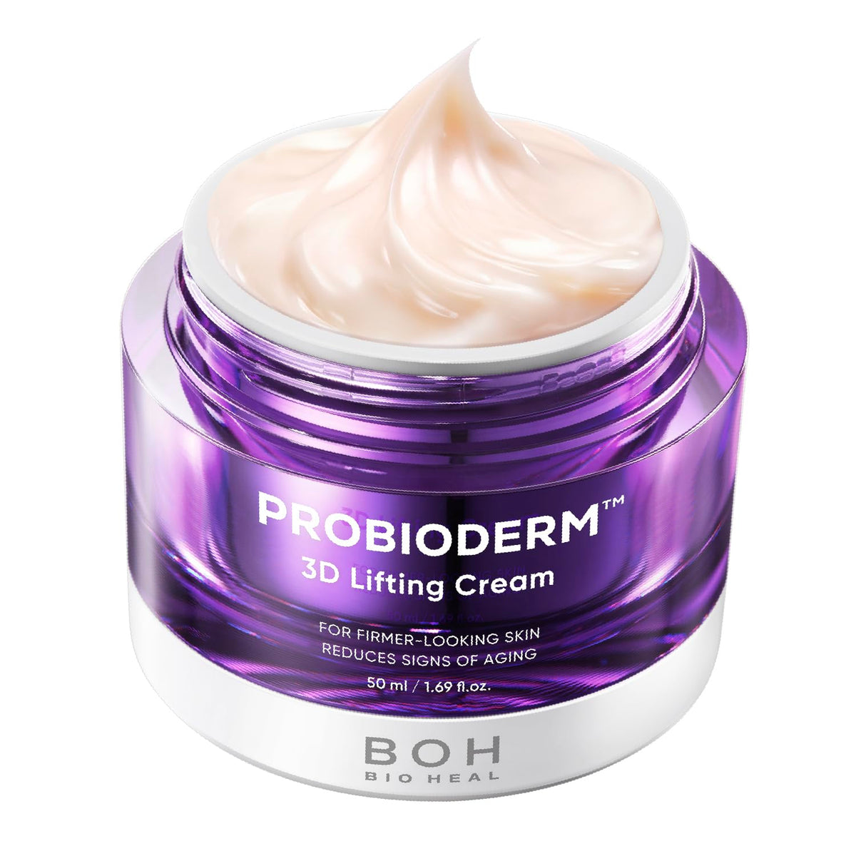 [Cardi B's Pick] BIO HEAL BOH Probioderm 3D Lifting Cream 1.69 fl oz - Advanced Korean Facial Night Cream with 17-Peptide Complex & Probioderm for Face & Neck, Butter-Rich Texture for Perfect Slugging BIOHEAL BOH