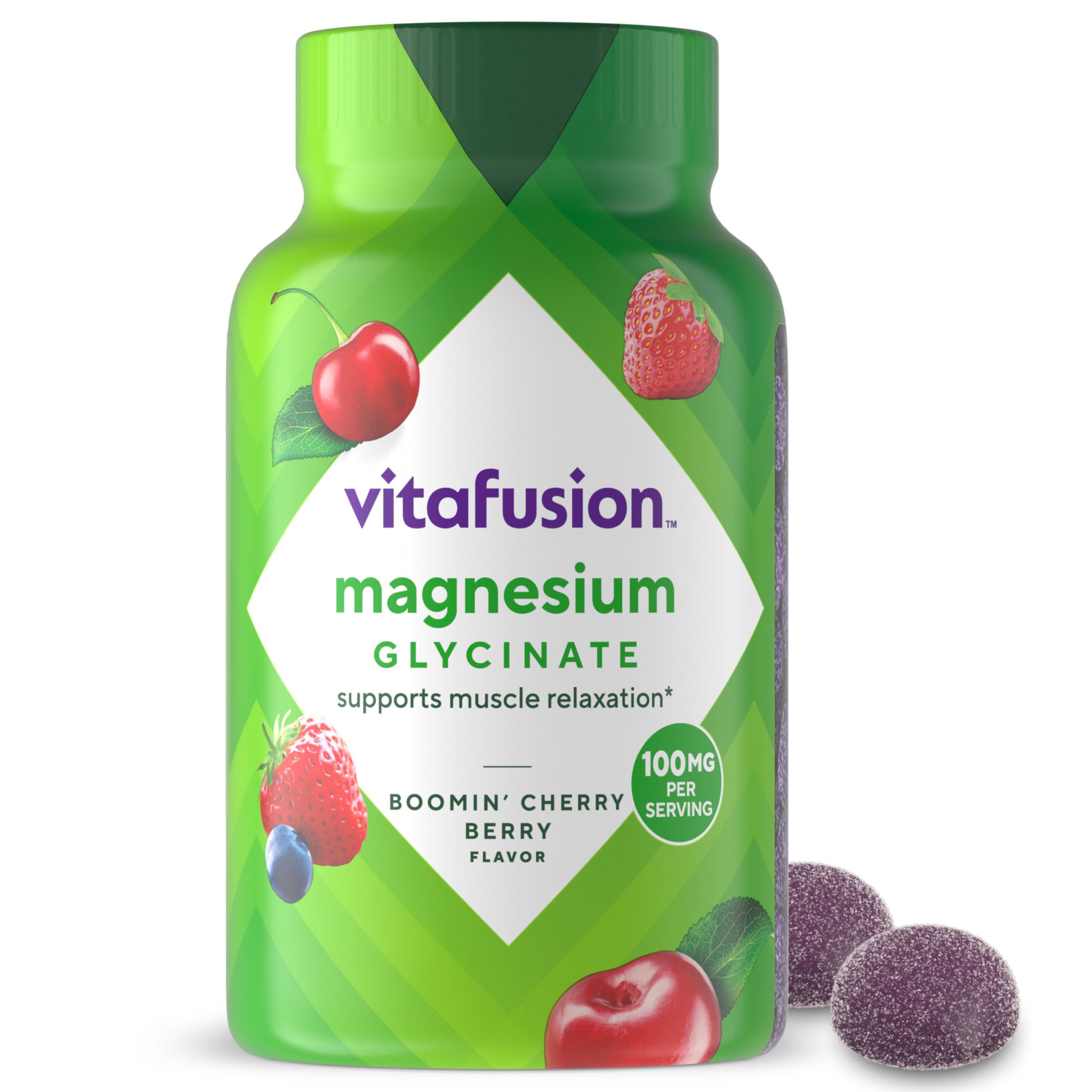vitafusion Magnesium Glycinate Gummy Supplement, 100 mg per Serving Supports Muscle Relaxation (1) for Adult Women & Men, Boomin’ Cherry Berry Flavor, 60 Count Vitafusion buy australia supplements
