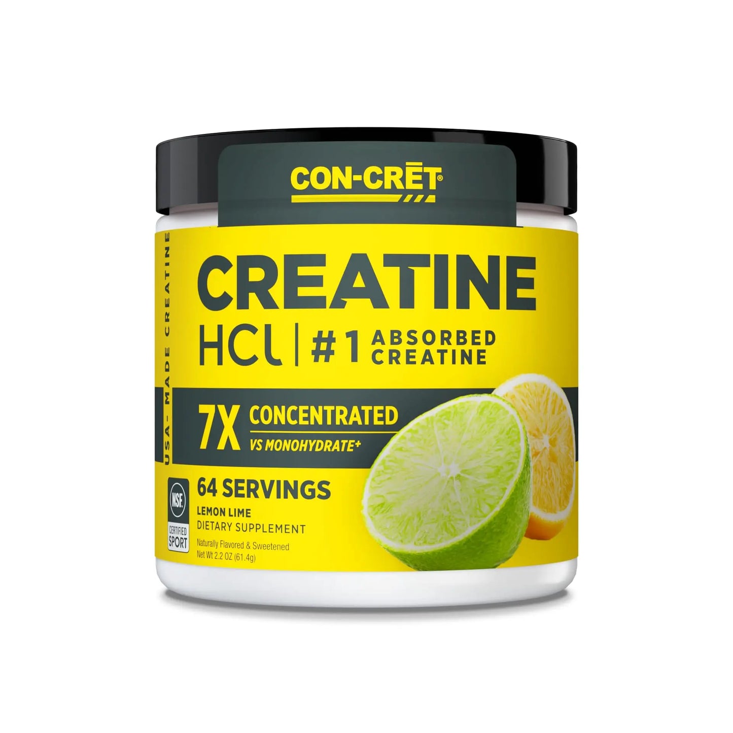 CON-CRET Creatine HCl Powder | Muscle, Cognitive, Cellular Energy Support | No Bloating or Cramps | USA Made & NSF Certified CON-CRET