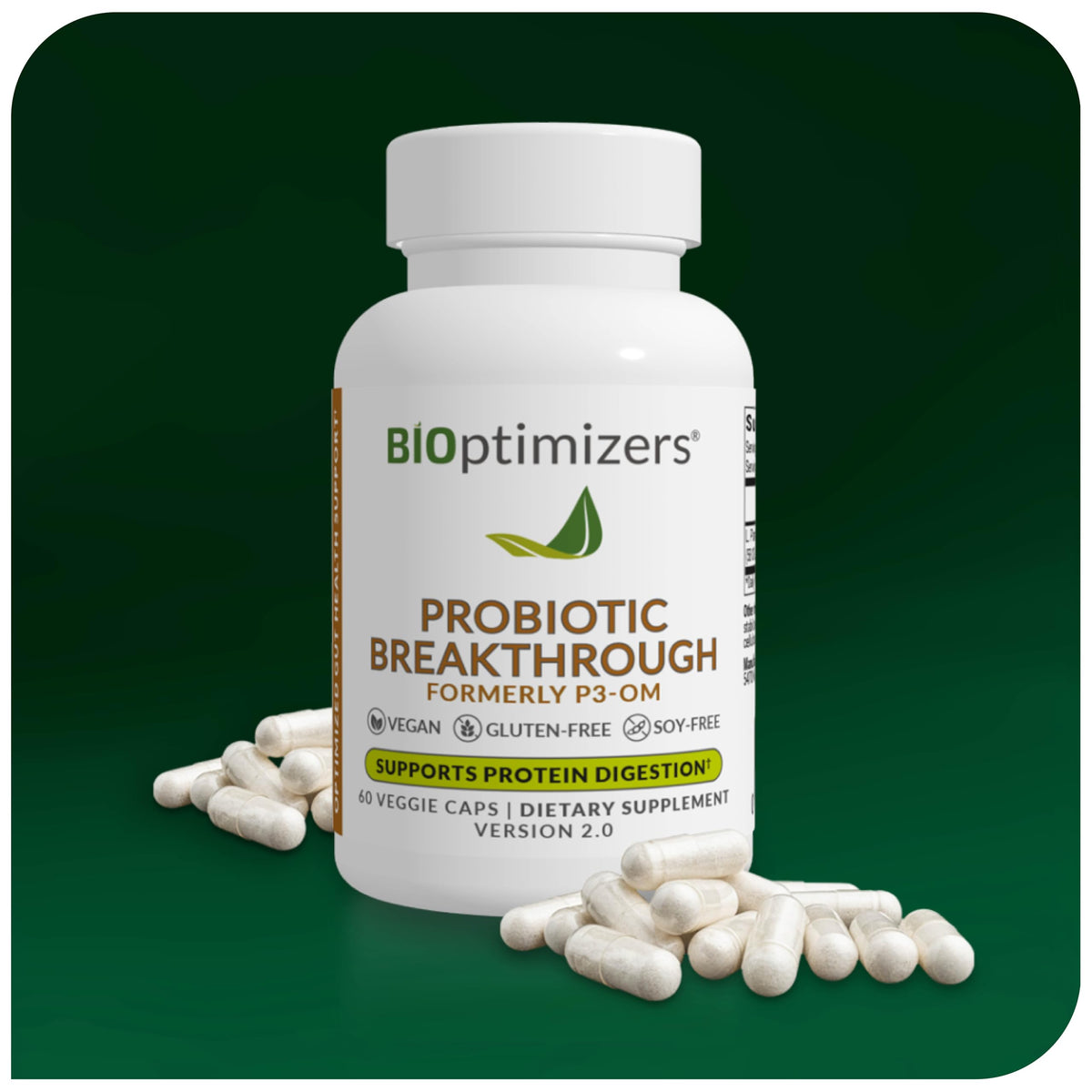 BIOptimizers Probiotic Breakthrough – Lactobacillus Plantarum OM Probiotics & Prebiotics Health Supplement for Gut, Digestive & Immune Support Probiotics BIOptimizers
