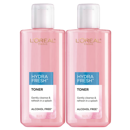 L'Oreal Paris Skincare HydraFresh Toner Face Toner with Pro-Vitamin B5 for a Smoother, Brighter Complexion, 2 Count L'Oreal Paris