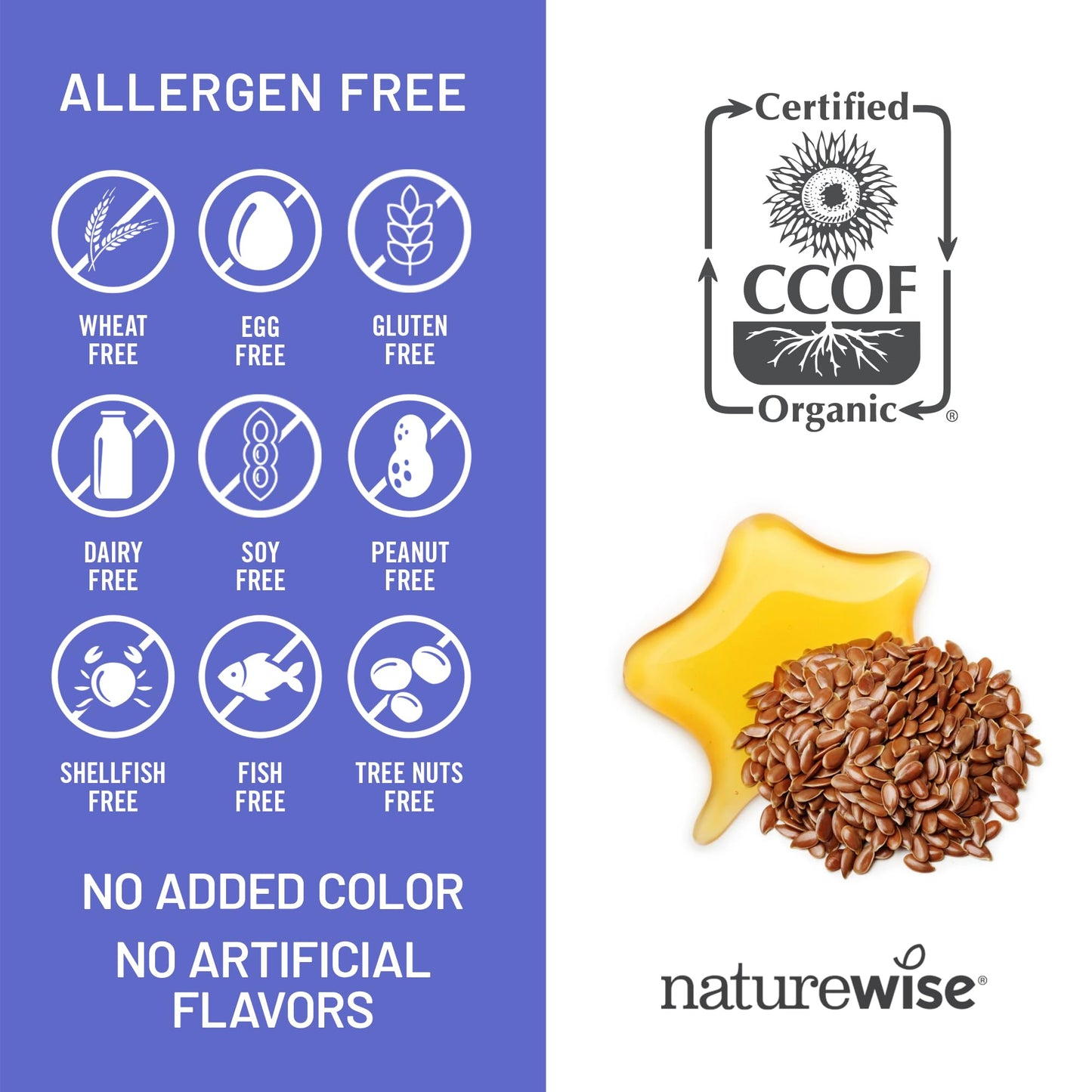 NatureWise Flaxseed Oil 1,242 mg, Fish Free Omega 3 6 9 with 720mg ALA, Dietary Supplement for Heart Health Support - Organic, Cold Pressed, NatureWise