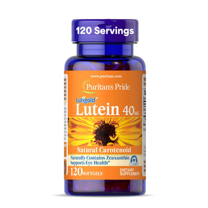 Puritan's Pride Premium Lutigold™ Lutein Carotenoid 40mg with Zeaxanthin for Men and Women, Dietary Supplement for Eye Health Support Puritan's Pride