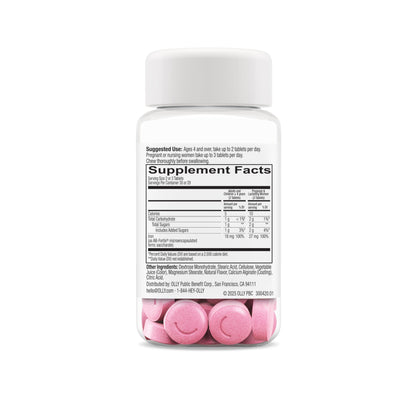 OLLY Delightful Iron Chewable Tablet, Iron Supplement from AB Fortis, Fruit Punch Flavored, 30 or 20 Day Supply - 60 Count OLLY