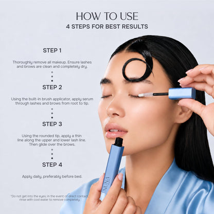 NUNA Eyelash Growth Support Serum 6ml – Eye Lash and Eyebrow Enhancing Serum for Women & Men with Biotin - Korean Multi Peptide & Natural Extracts – Promotes Fuller and Longer Lashes - 6 Month Supply NUNA