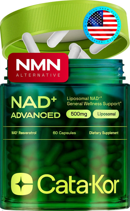 Cata-Kor Liposomal NAD Resveratrol Supplement – NMN Supplement Alternative – Third-Party Tested – Advanced NAD Supplement Cata-Kor
