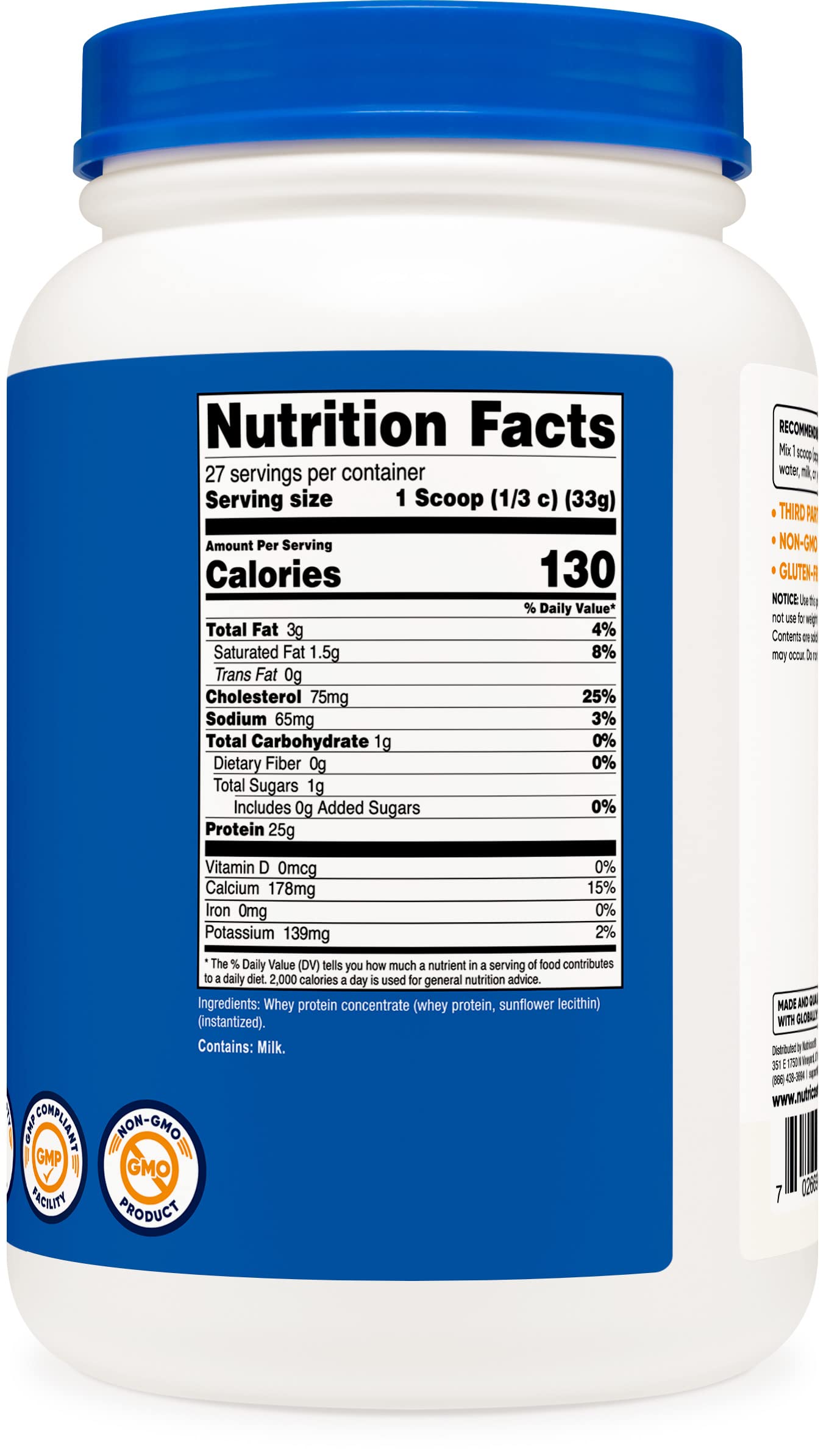 Nutricost Whey Protein Concentrate (Unflavored) 2LBS - Gluten Free & Non-GMO Nutricost buy australia supplements