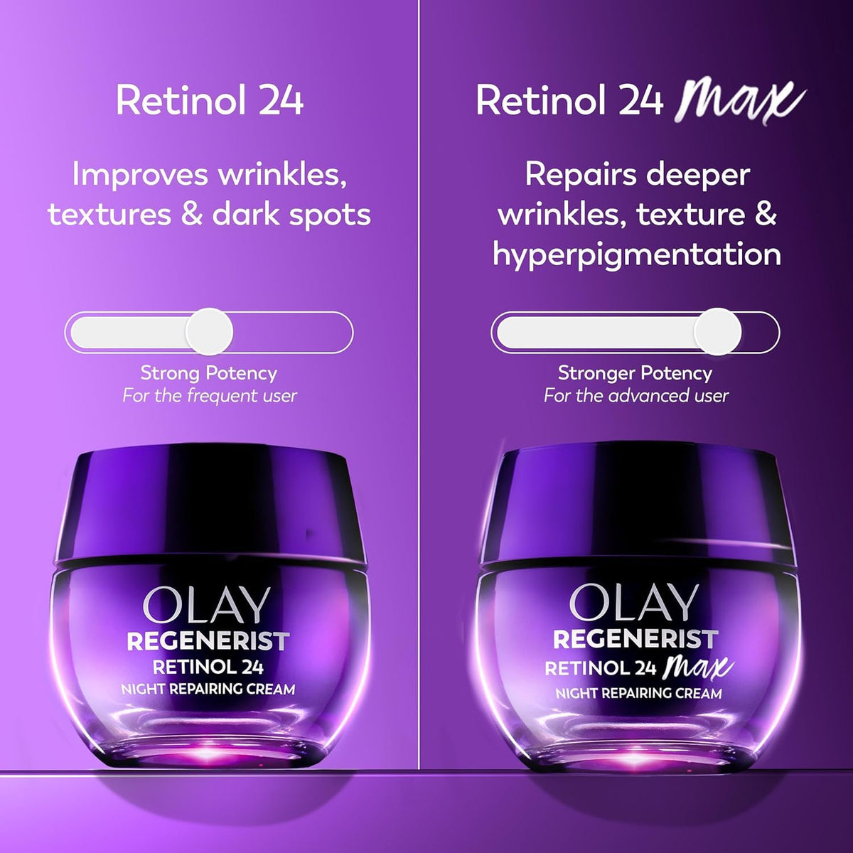 Olay Retinol Night Cream for Women, MAX, Anti-Aging Face Mousturizer, Fragrance-Free, Non Greasy - Anti-Wrinkle, Smooth Fine Lines, Hydrating Skin Care - Triple Collagen Cream, Niacinamide, 1.7oz Olay