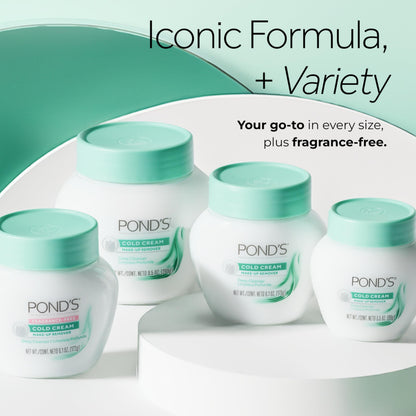 POND’S Cold Cream Cleanser, Fragrance-Free – Moisturizing Makeup Remover & Deep Cleansing Face Cream – Facial Cleanser for Soft, Radiant Skin – Dermatologist Tested, Non-Comedogenic, 6.1 oz POND'S
